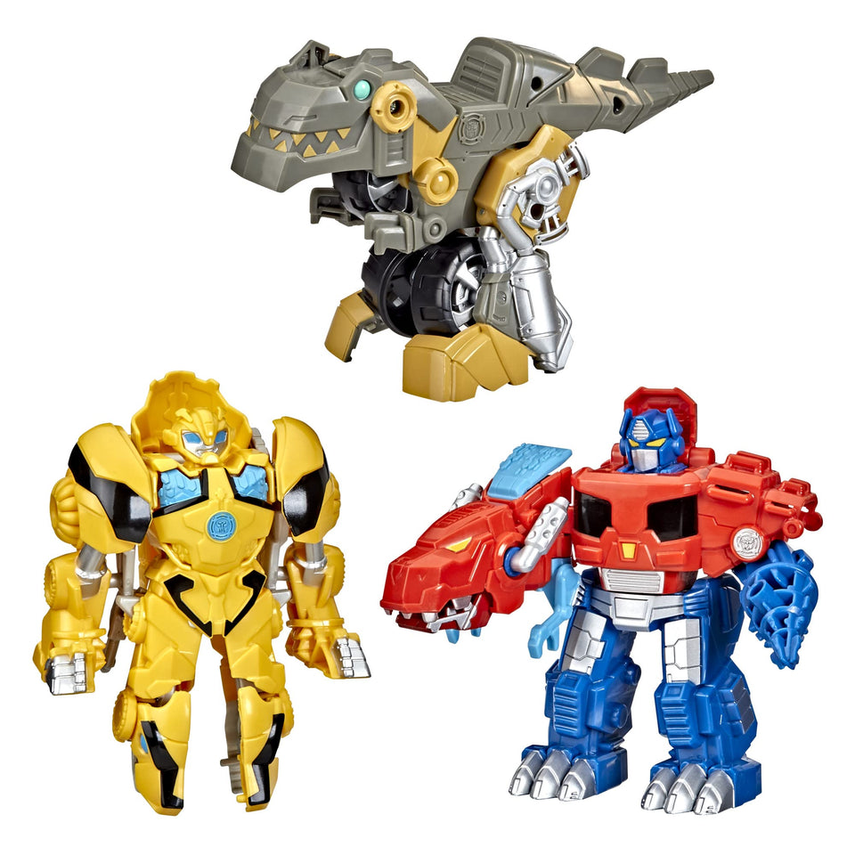 Transformers Primal Team-Up Optimus Prime robot to T-Rex conversion for imaginative play