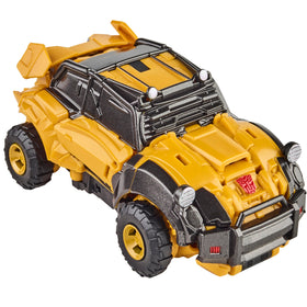 Bumblebee with metallic battle-damage deco for display and play