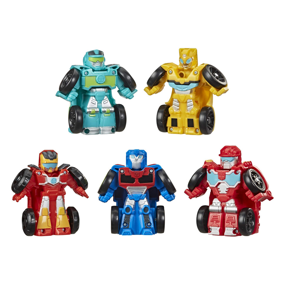 Transformers Rescue Bots Optimus Prime mini bot racer in robot mode for imaginative play.