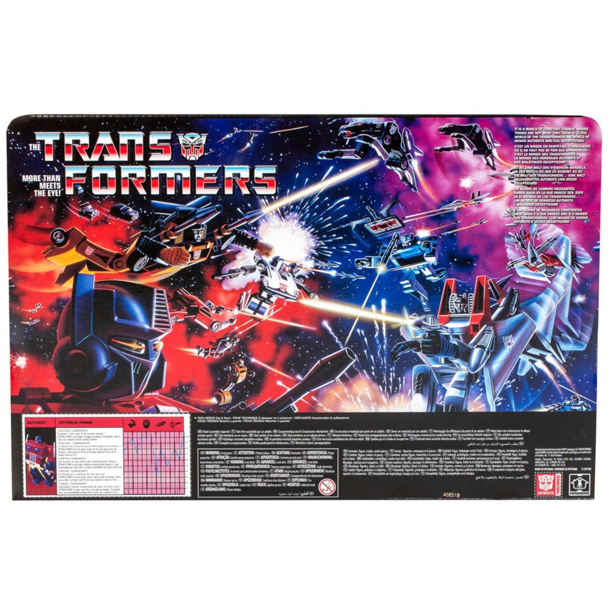 Transformers Retro G1 Optimus Prime toy retro packaging perfect for collectors.
