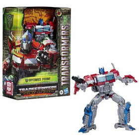 Transformers Rise of the Beasts Optimus Prime Voyager robot pose for dynamic play.