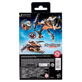 Transformers Sideways Deluxe figure in jet form, ready for action poses.