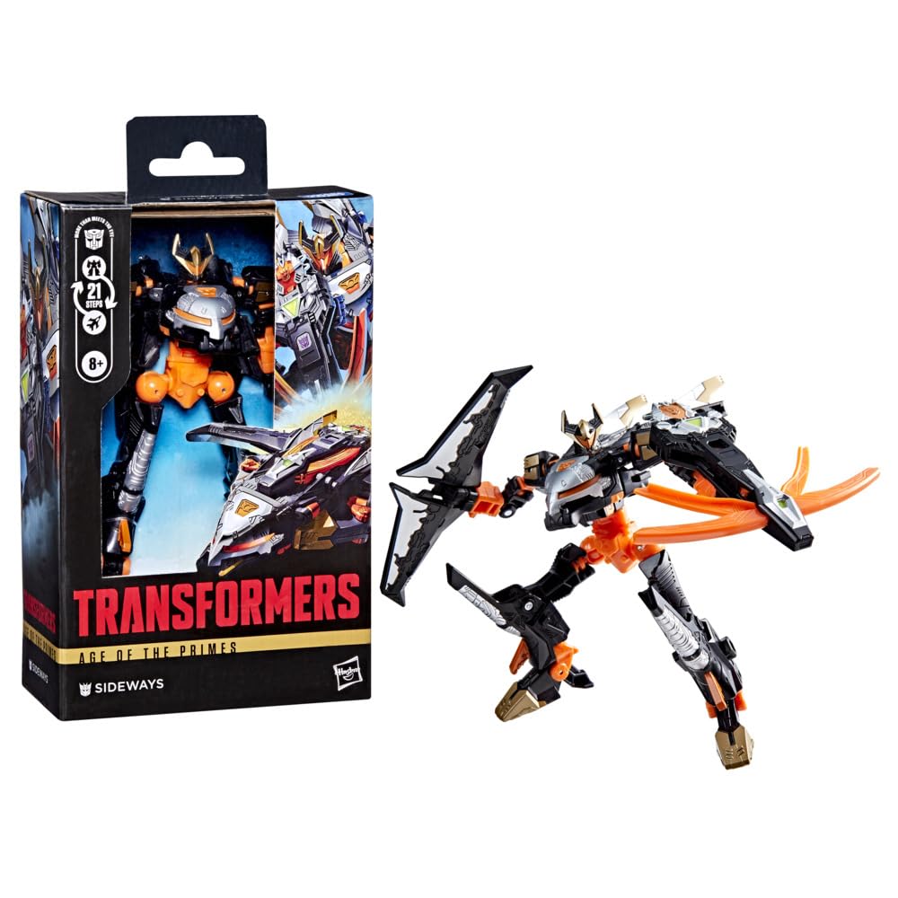Transformers Sideways Deluxe figure in robot mode for display and imaginative play.
