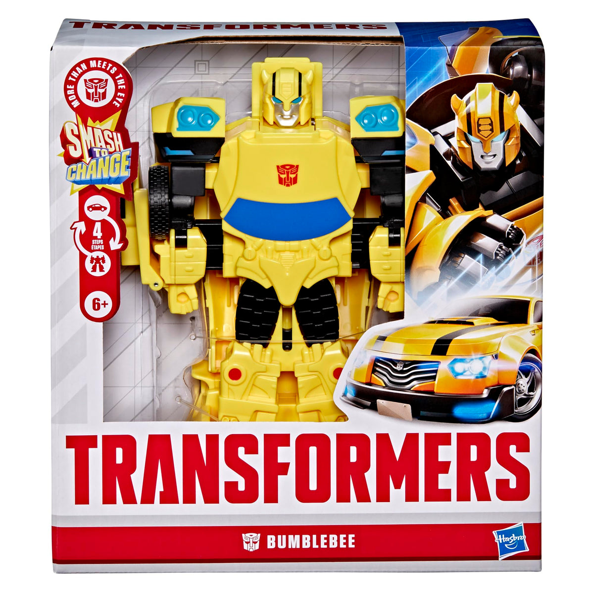 Transformers Bumblebee Smash Changers action boosts tactile play and motor skills.