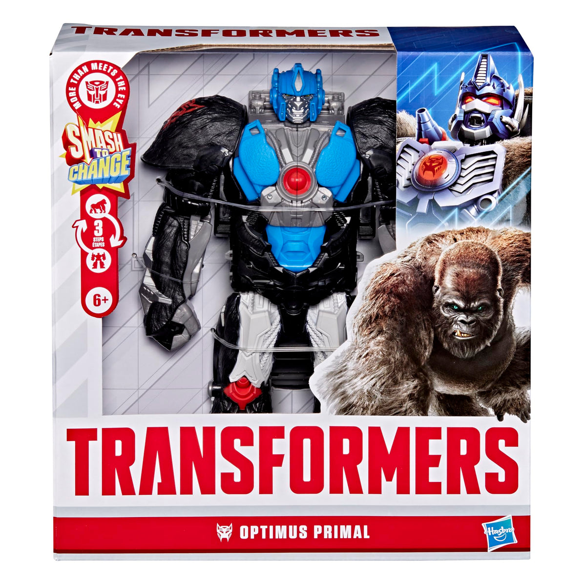 9-inch Optimus Primal figure standing tall for play