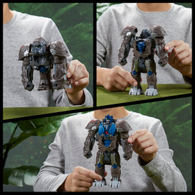 Transformers Smash Changers Optimus Primal conversion action demonstrates quick changes.