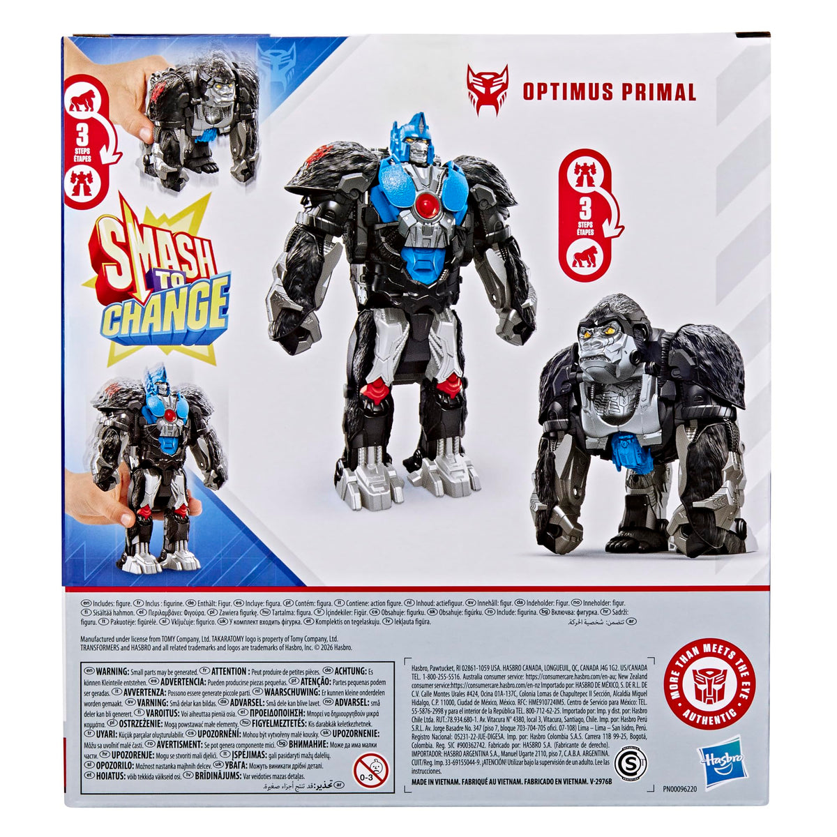 Transformers Smash Changers Optimus Primal gift-ready for kids 6+