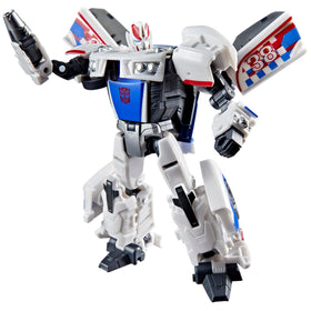 Transformers Smokescreen deluxe figure in battle-ready stance for imaginative battles.