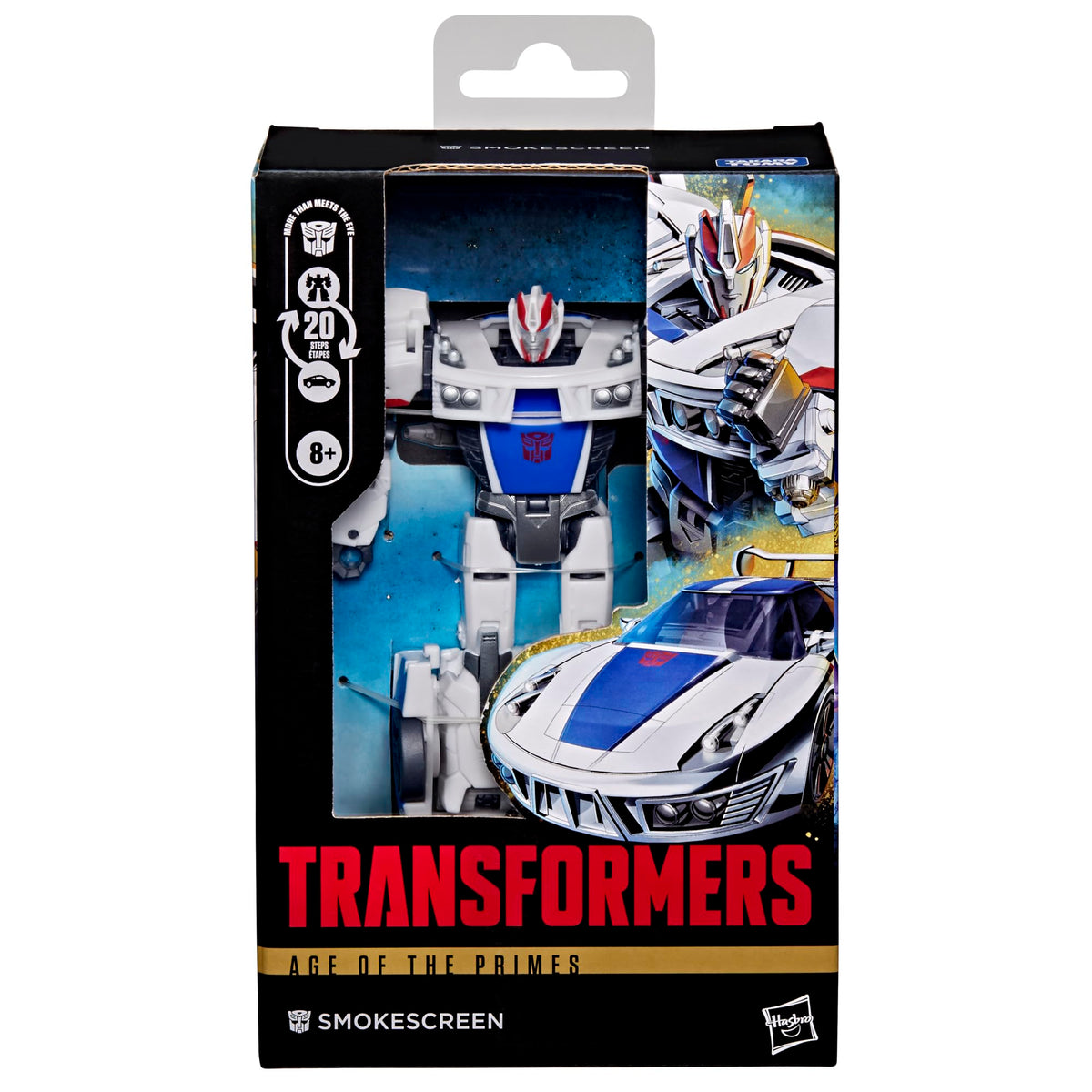 Transformers Smokescreen deluxe figure transforming in a single step for quick play.