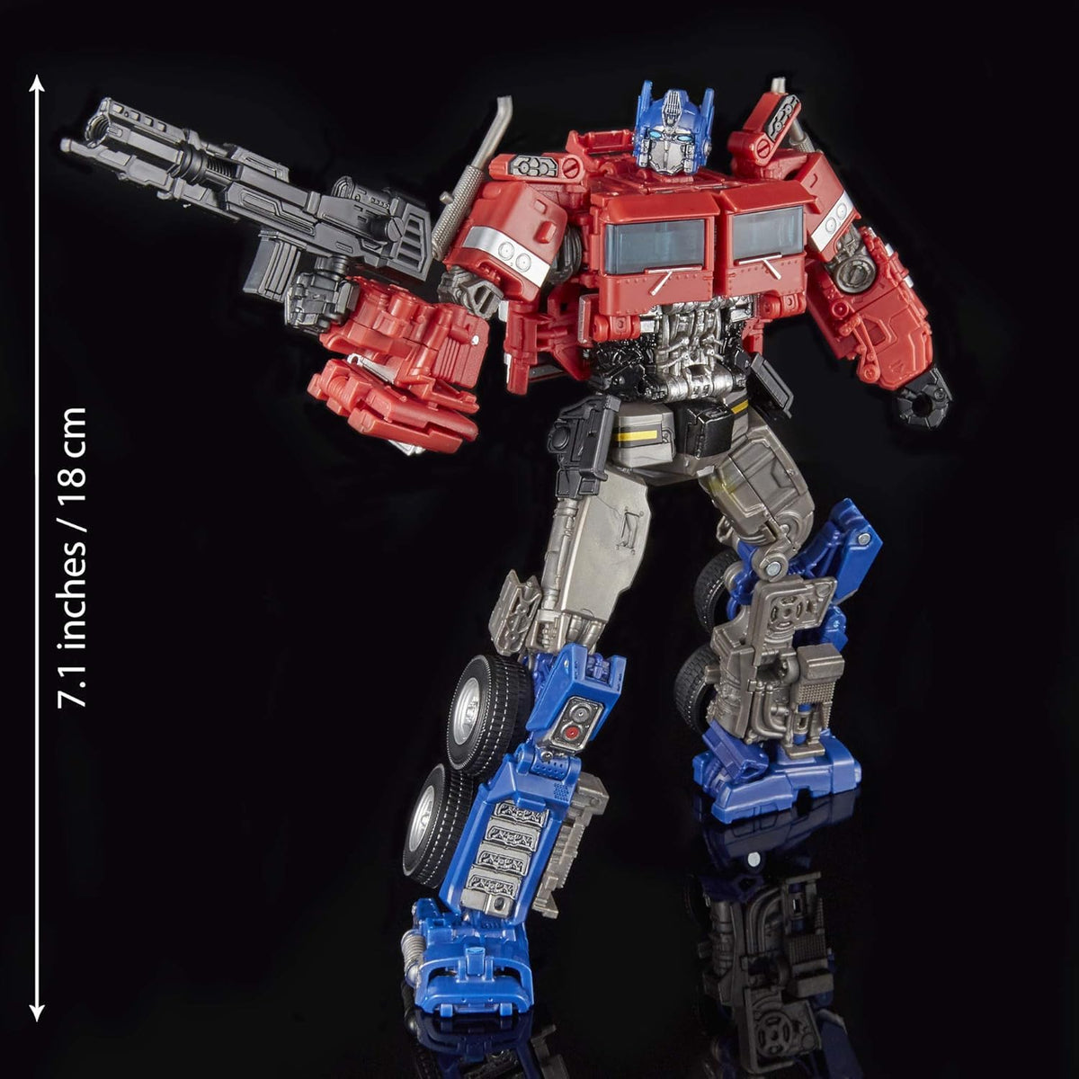 Transformers Studio Series 38 Optimus Prime with detailed blaster accessory for authentic action