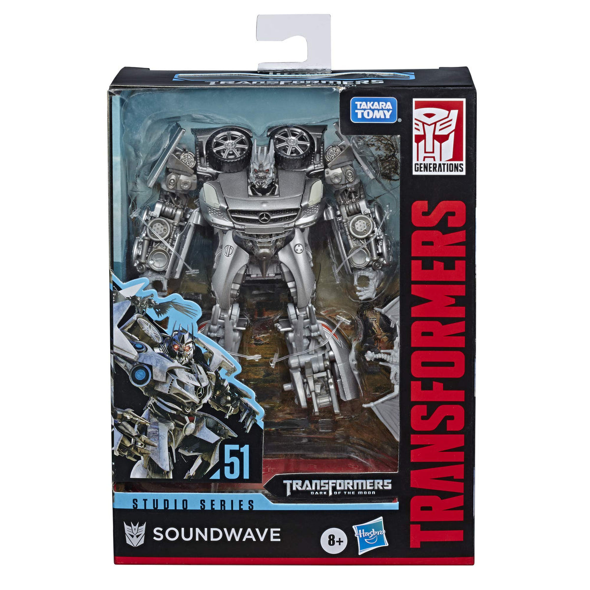 Transformers Studio Series 51 Soundwave in robot mode, ready for display with collectible detail.