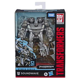 Transformers Studio Series 51 Soundwave in robot mode, ready for display with collectible detail.