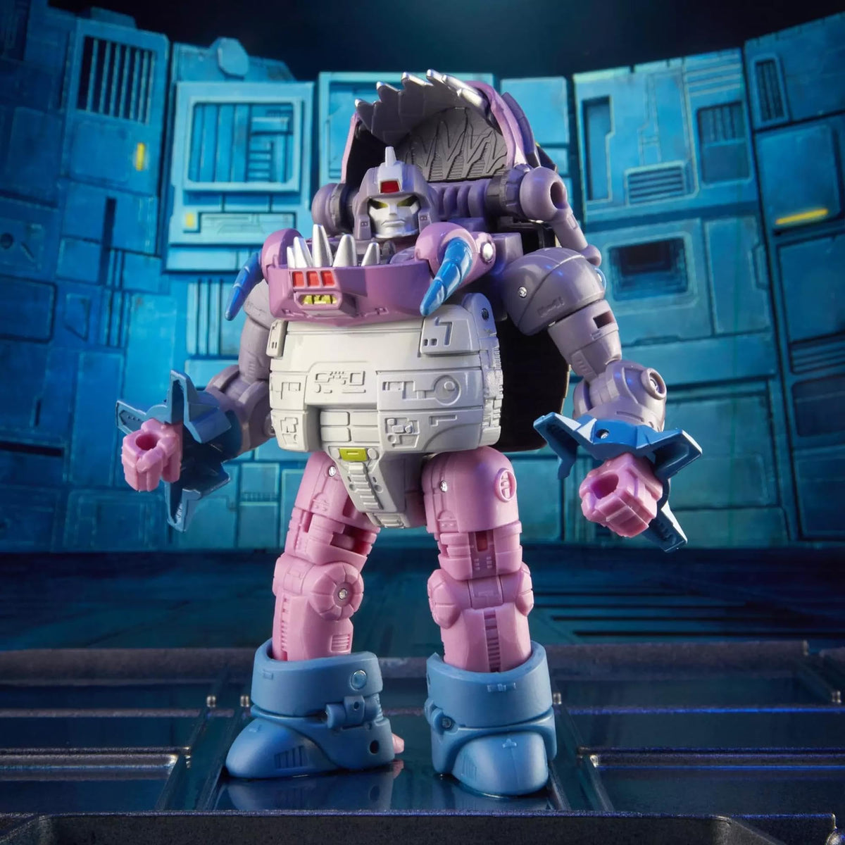 Transformers Gnaw Deluxe with translucent eyes and articulated jaw for expressive poses.