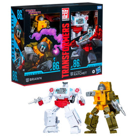 Transformers Studio Series 86-27 Brawn in robot mode with detailed deco for display.