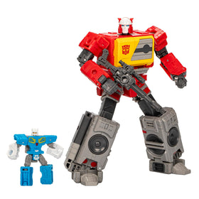 Transformers Studio Series Autobot Blaster in robot mode with detailed articulation for dynamic posing.