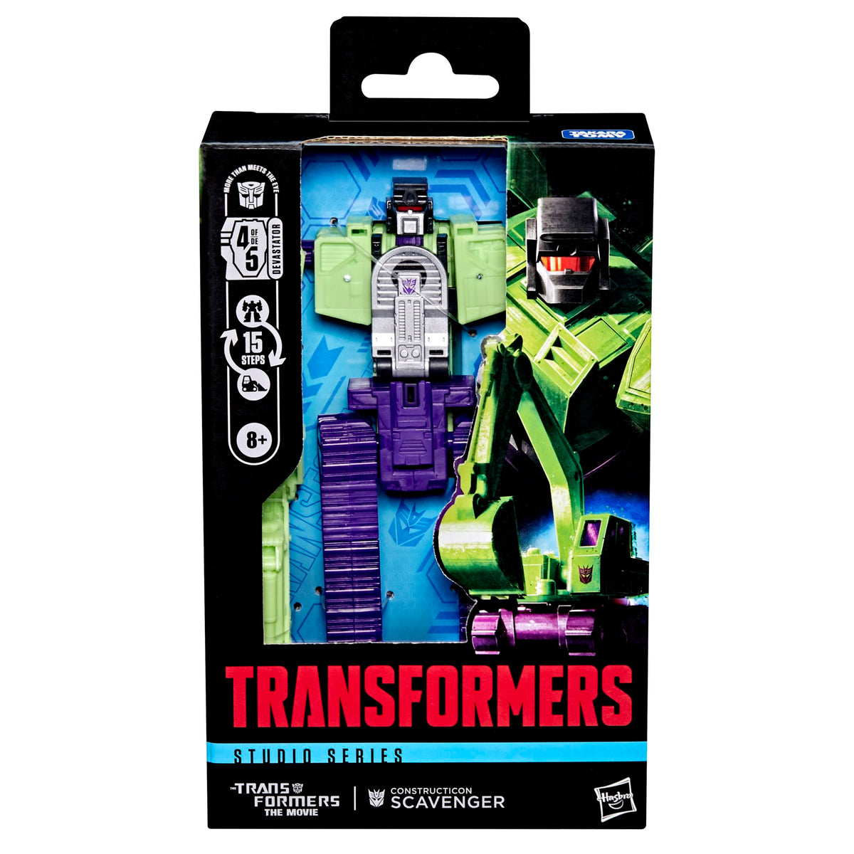 Transformers Studio Series Scavenger blaster accessory fits both modes for play.