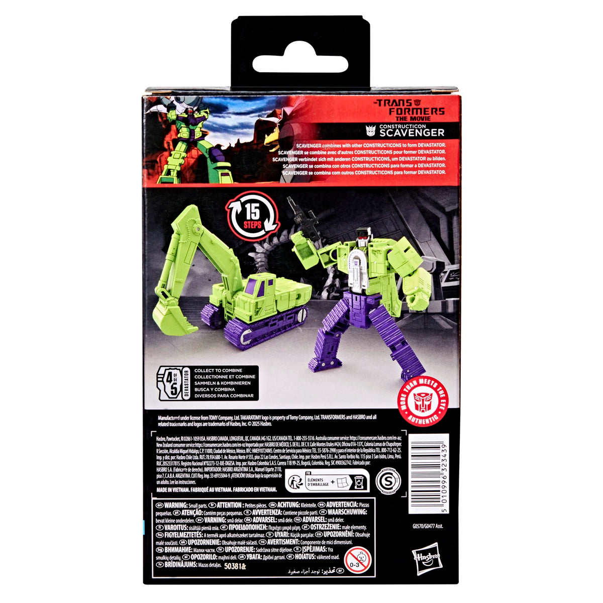 Transformers Studio Series Scavenger shown with Devastator components for potential set building.