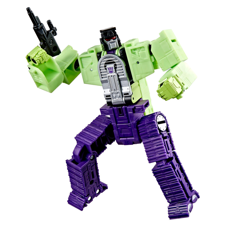 Transformers Studio Series Constructicon Scavenger robot mode with movie-inspired detailing for display.