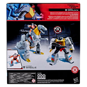 Grimlock posed in a dynamic action stance for display