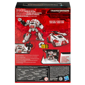 Removable Iacon Attack backdrop creates themed diorama display for Ratchet.
