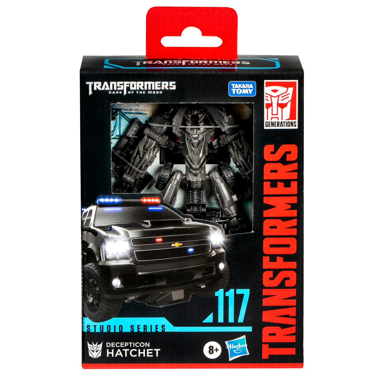 Removable backdrop places Hatchet in the High Speed Chase scene.