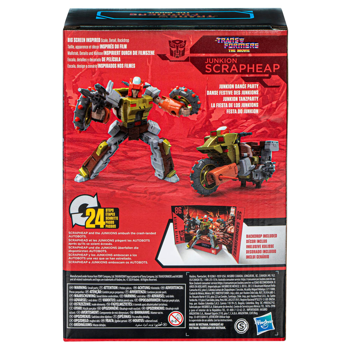 Transformers Studio Series Junkion Scrapheap includes detachable wheels and blaster