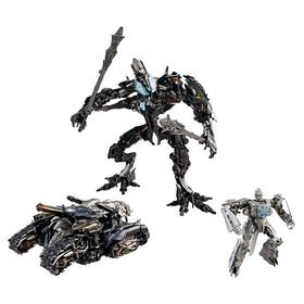 Transformers Studio Series Megatron in robot-to-tank mode for dynamic display poses.