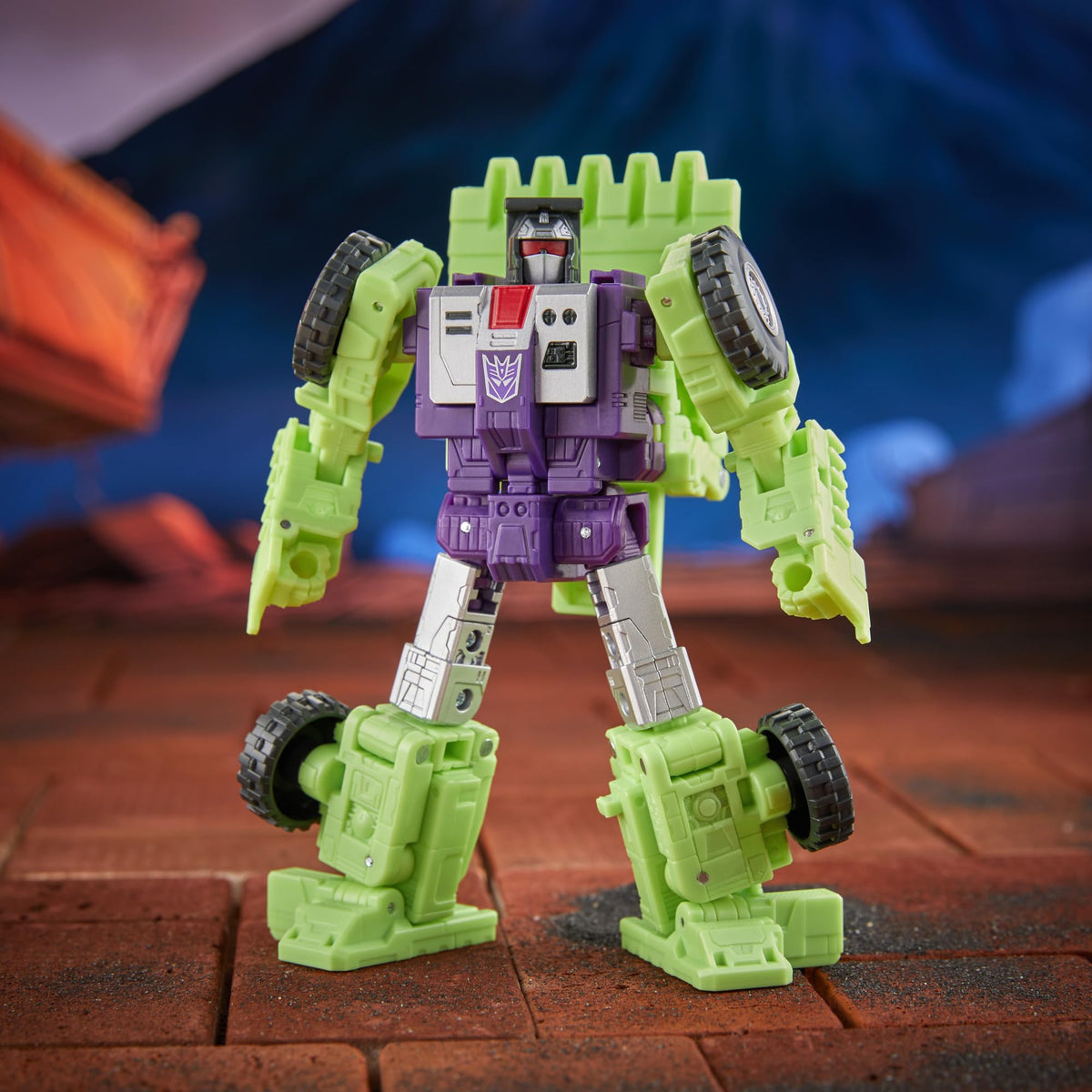 Transformers Scrapper alongside other Constructicons to form Devastator (sold separately).