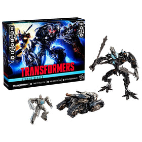 Transformers Studio Series Soundwave in robot-to-satellite mode for shelf presence.