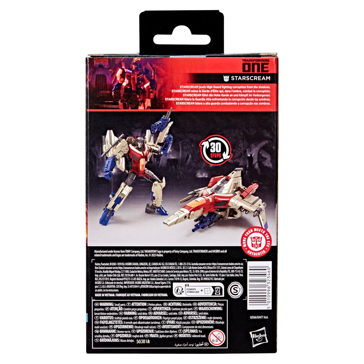 Transformers Studio Series Starscream with movie-inspired deco for authentic collection.