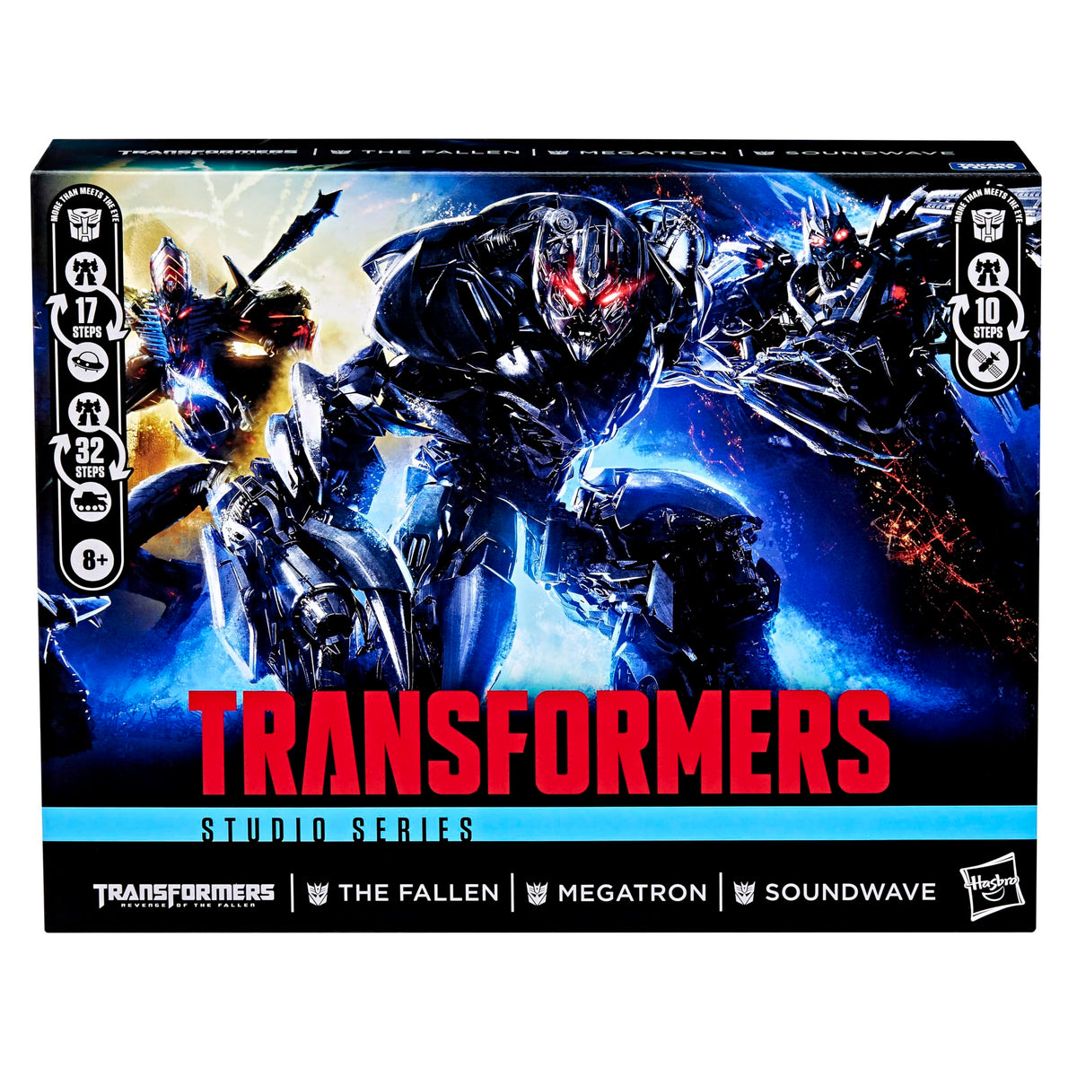 Transformers Studio Series The Fallen accessories with staff and mask for enhanced display.