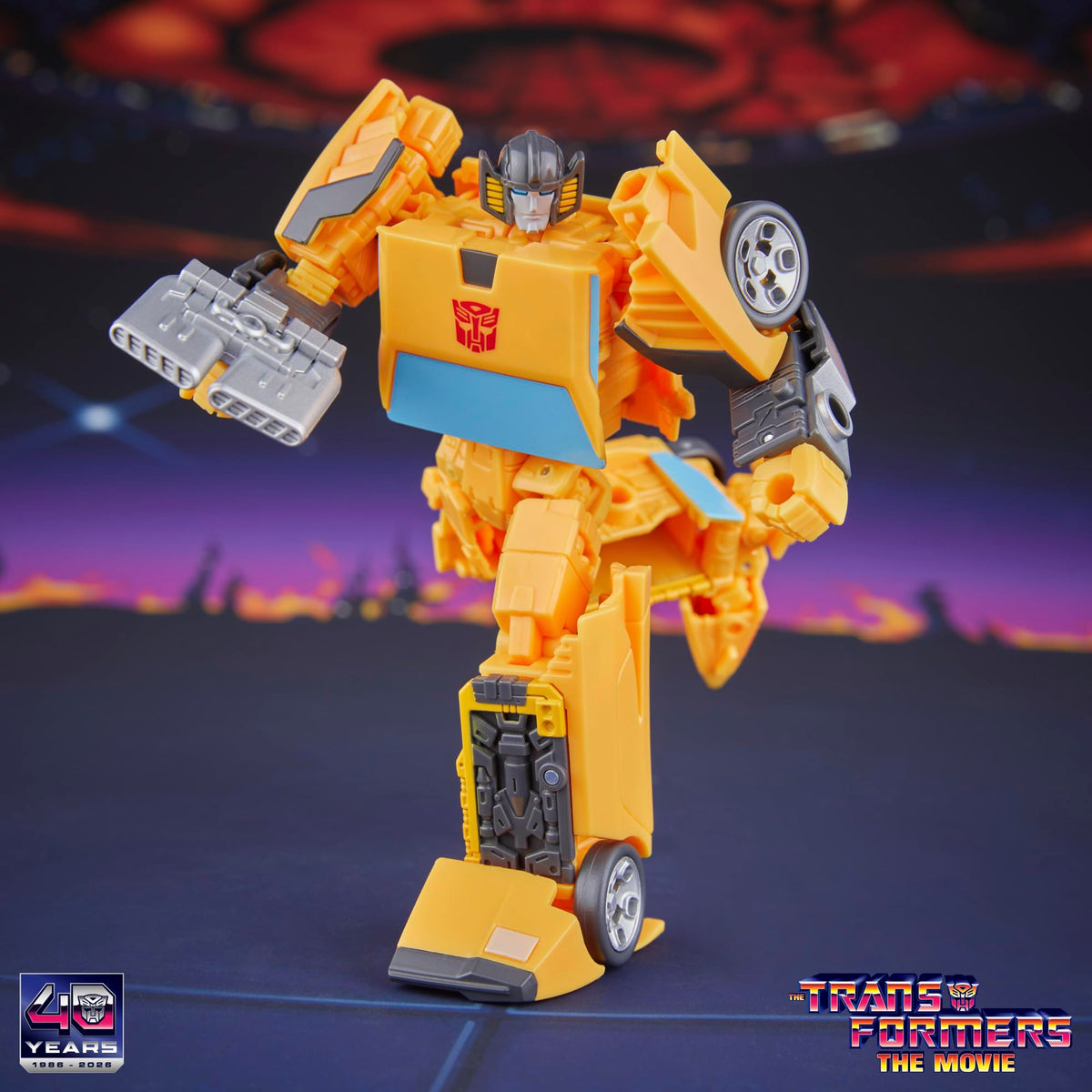 Sunstreaker car-mode view highlights sleek sports car styling.