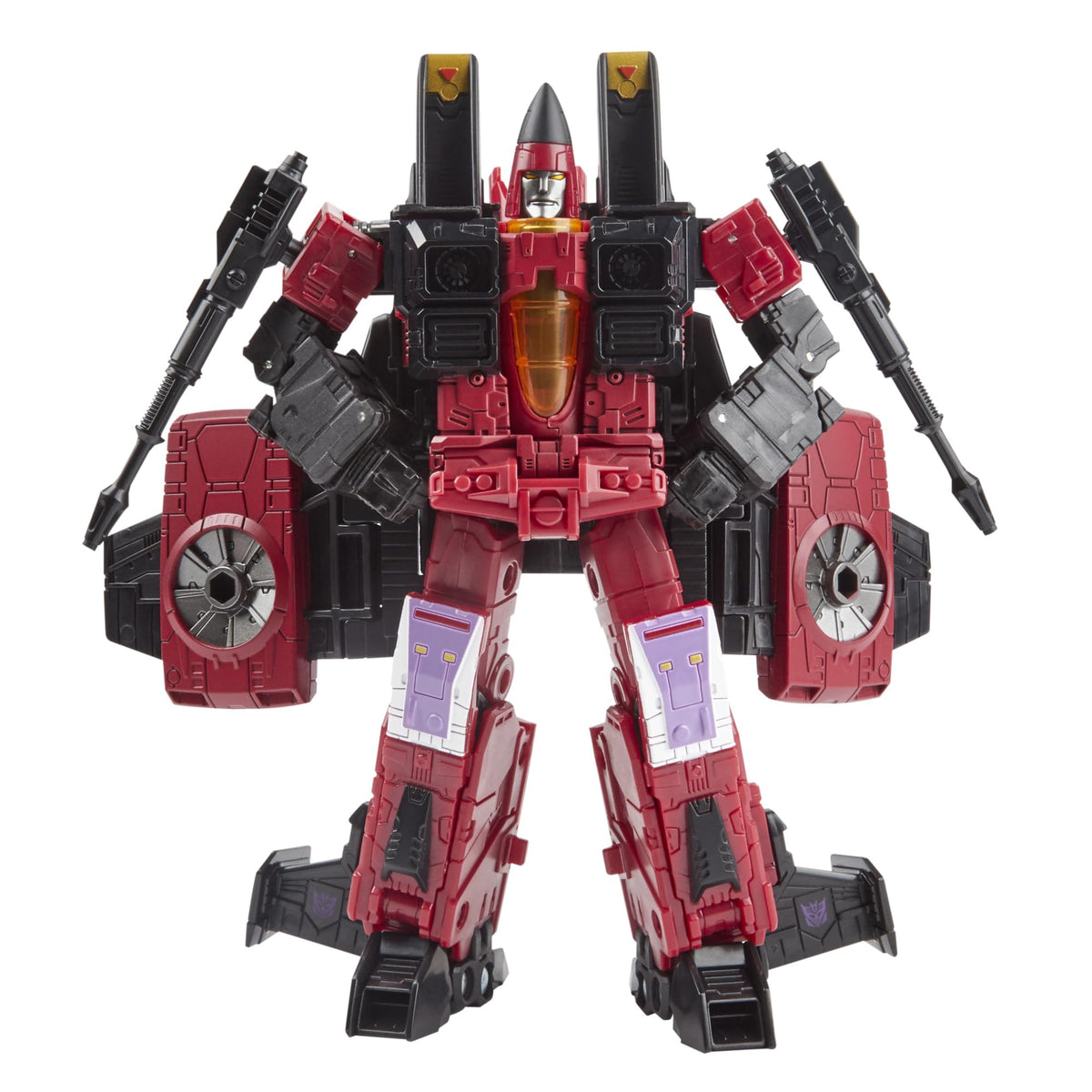Transformers Thrust jet mode showing Decepticon silhouette for space battles