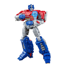 Transformers Orion Pax hero pose highlights premium DLX build and collector appeal.