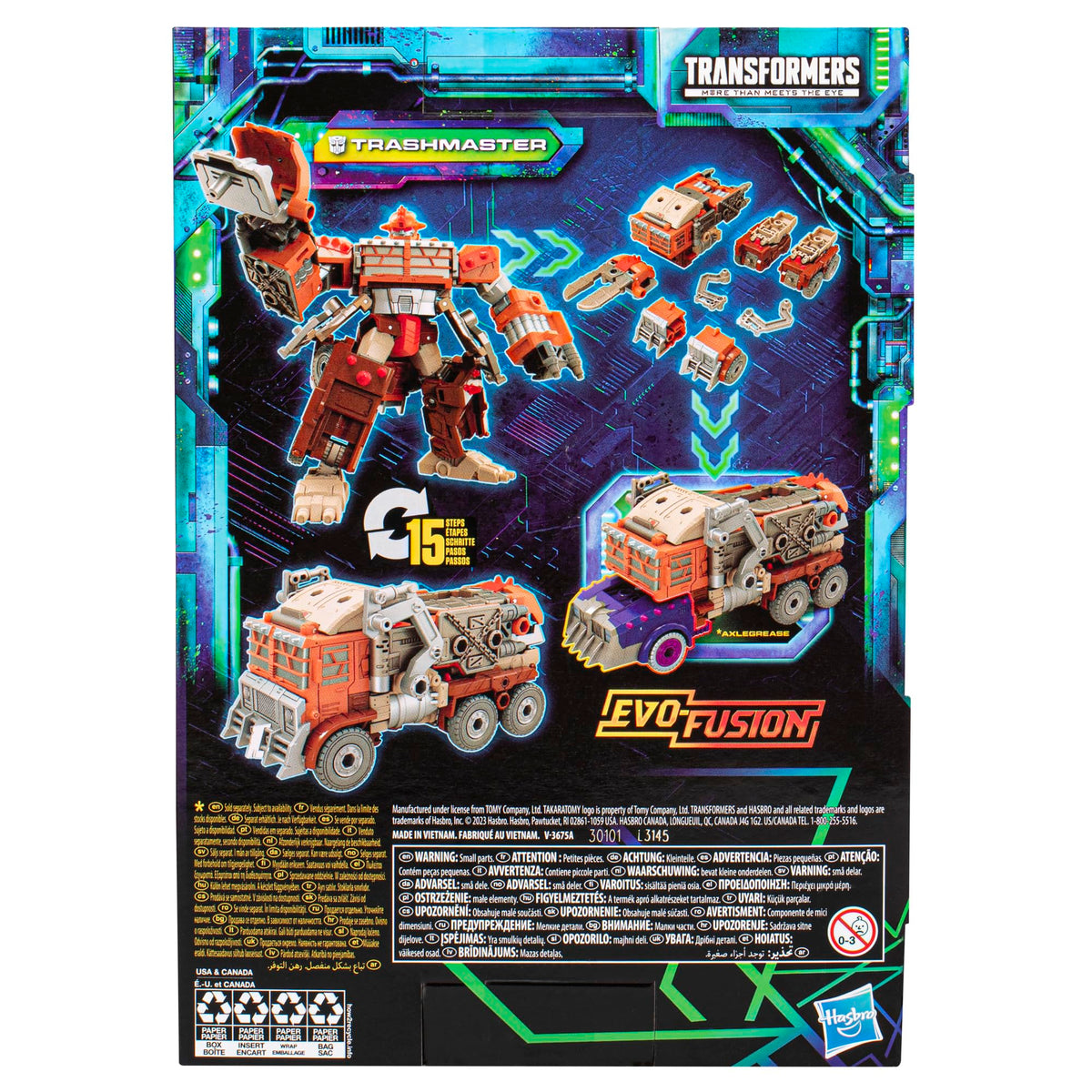 Transformers Trashmaster showing the articulated trash compactor arm for dynamic poses.