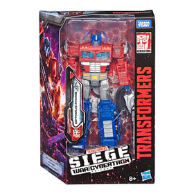 Optimus Prime axe and shield accessory attached for battle setups