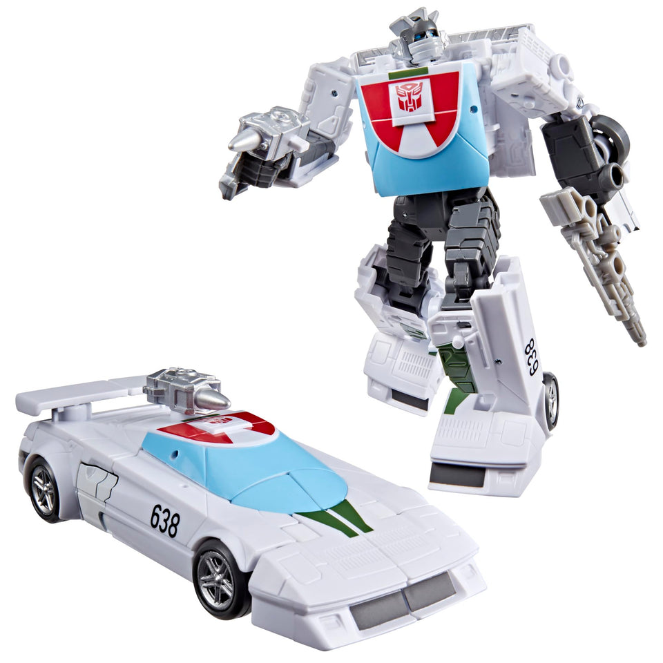 Transformers Wheeljack robot mode with movie detailing for immersive display.