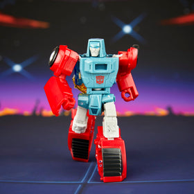 Transformers Windcharger magnetic blast effect accessory attached in car mode for display.