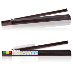 Tratizari 4-piece wooden Mahjong racks with pushers for stable, smooth gameplay