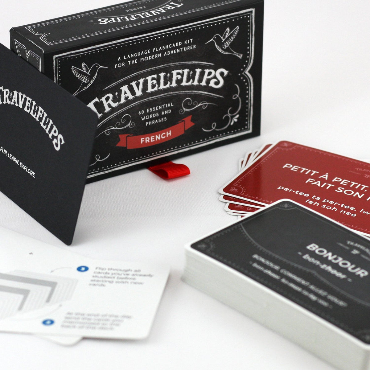 Travelflips gift packaging for a thoughtful language learning gift