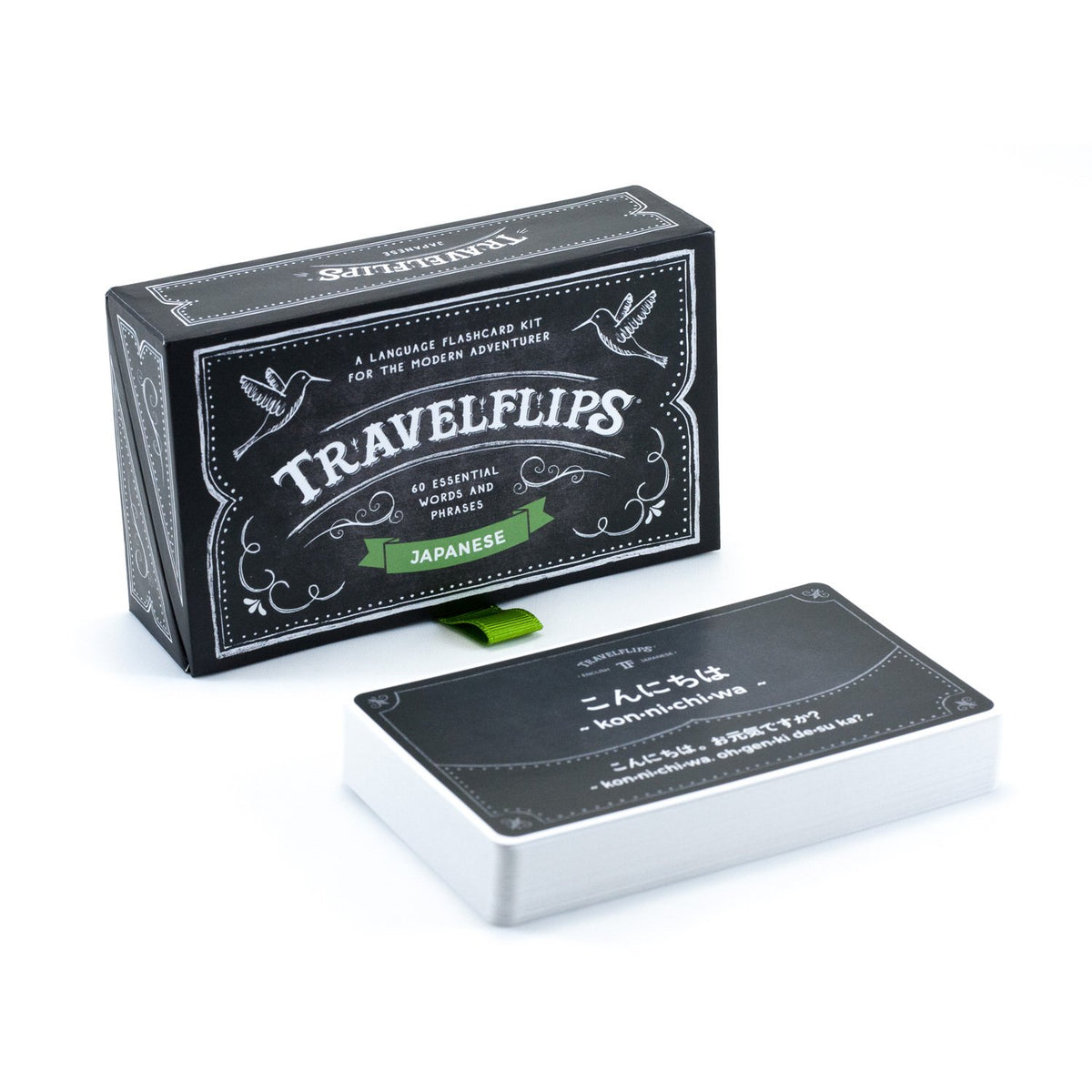 Travelflips Japanese flash cards in a stylish box for travel study