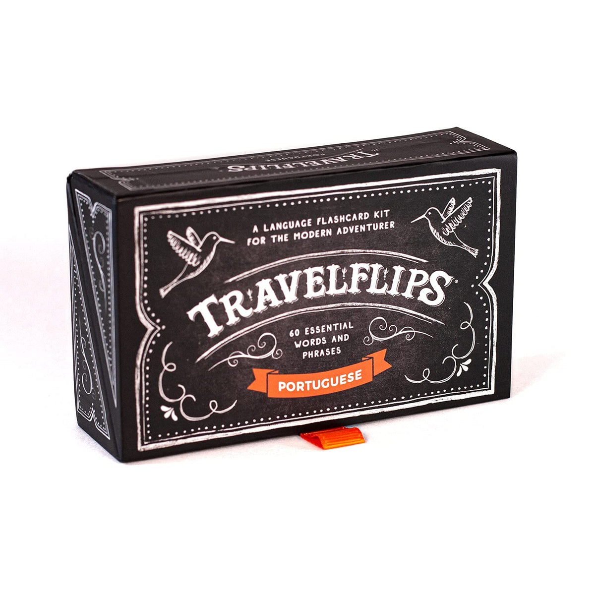Travelflips Portuguese flash cards pack back with translations and phonetic cues