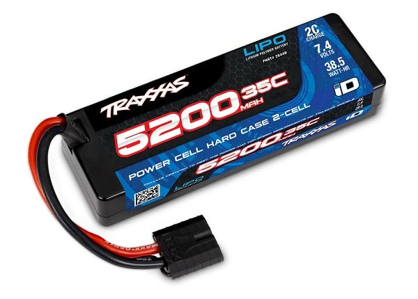 Traxxas 2844R Power Cell hard case battery for 7.4V 2S brushless RC setups.