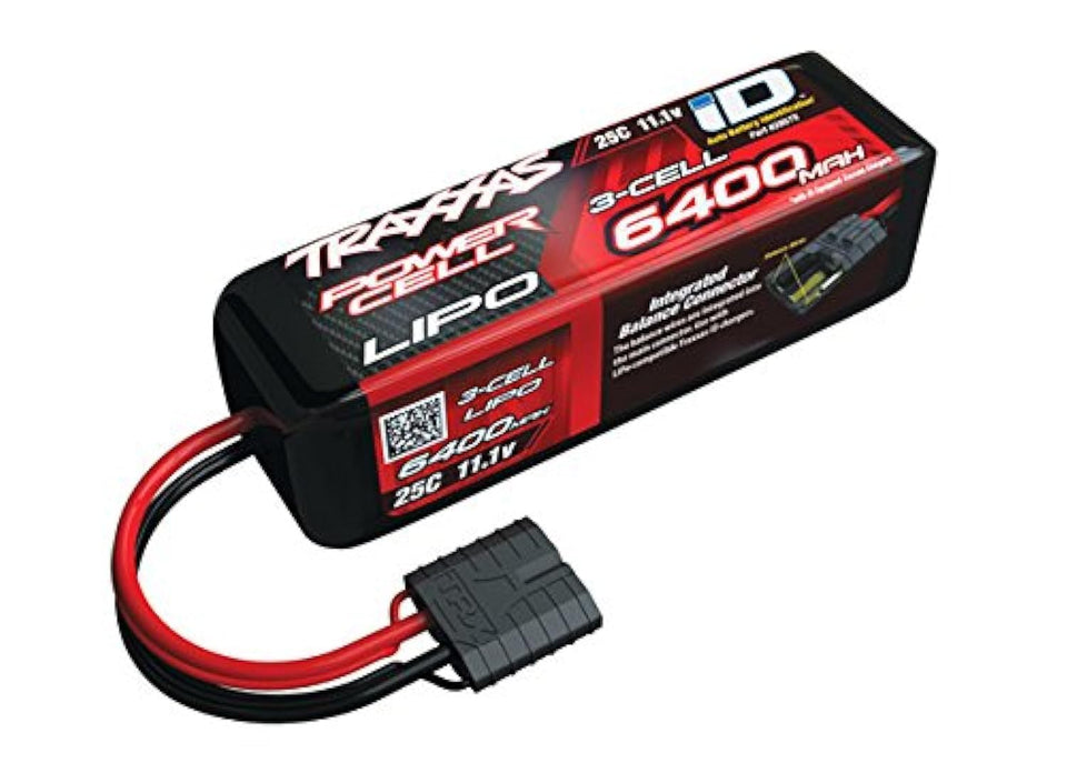 Traxxas 2857x 6400mAh LiPo pack shows high capacity for fast RC cars.