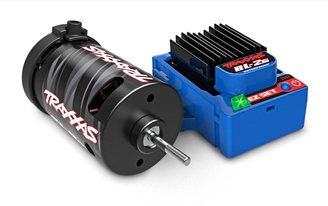 Traxxas 3382 waterproof BL-2s power system close-up of the ESC and motor for reliable off-road control