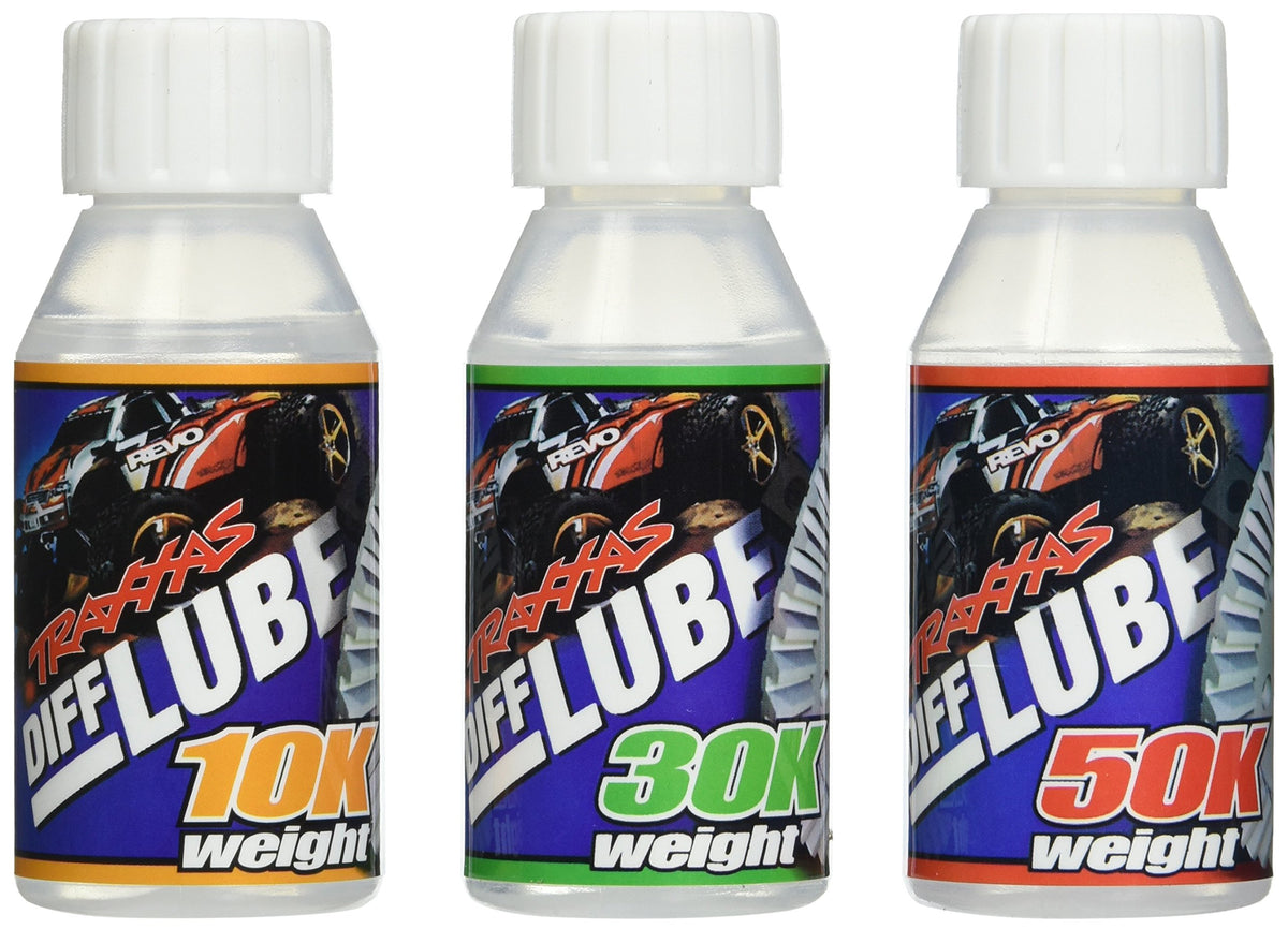 Traxxas 5136X differential oil kit with weights enabling adjustable limited-slip for optimal cornering.