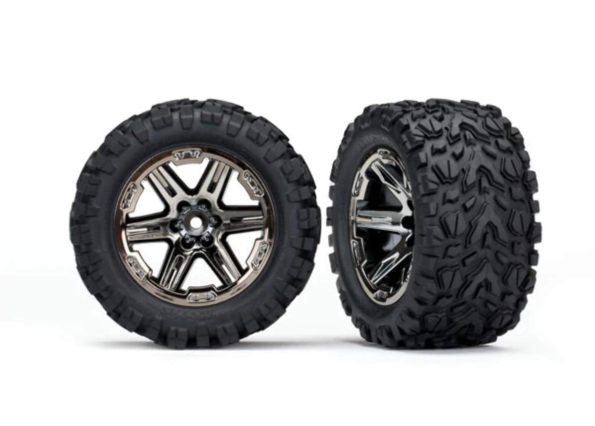 Traxxas 6773X Talon Extreme tires on RXT wheels deliver rugged off-road grip for Rustler 4x4