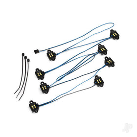 Traxxas 8026X LED rock light kit on TRX-4 front view enhances off-road visibility.