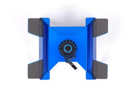 Traxxas 8797 blue X-Truck Stand rotating base for easy access.