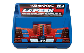 Traxxas EZ-Peak Dual 100W charger front view enables fast on-the-go battery charging
